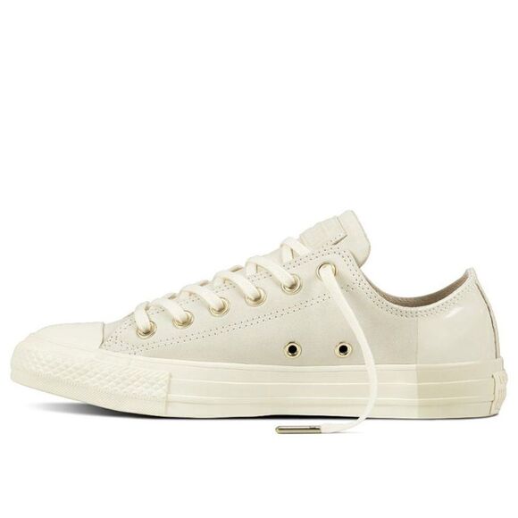 Chuck Taylor Converse Blocked Nubuck Egret/Driftwood Gray Low Top Sneaker Sz8/10 - Picture 1 of 10